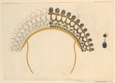Design for a Comb and Earring, ca. 1815 by Unknown